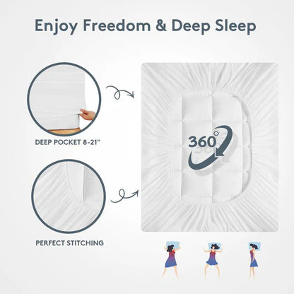 Premium Quilted 1000GSM Luxury Extra Thick Mattress Topper - Breathable & Fluffy Soft