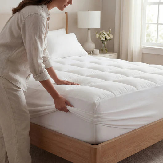 Premium Quilted 1000GSM Luxury Extra Thick Mattress Topper - Breathable & Fluffy Soft